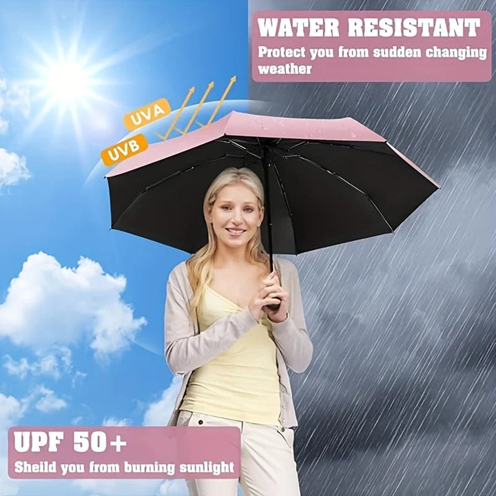 1pc Mini UV Umbrella: Portable, Sun & Rain Protection, 6 Reinforced Ribs