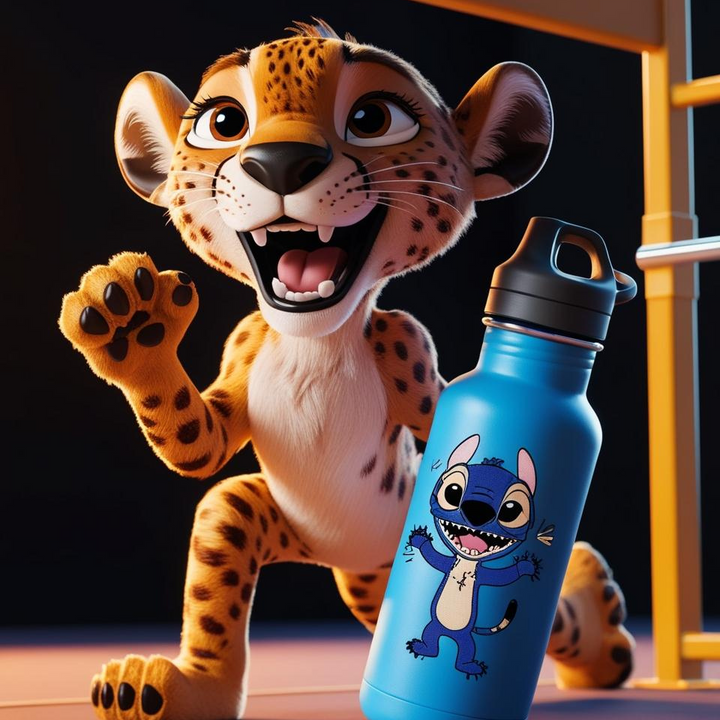 750ML Lilo & Stitch Cartoon Water Bottle – Portable Sport Cup for Kids
